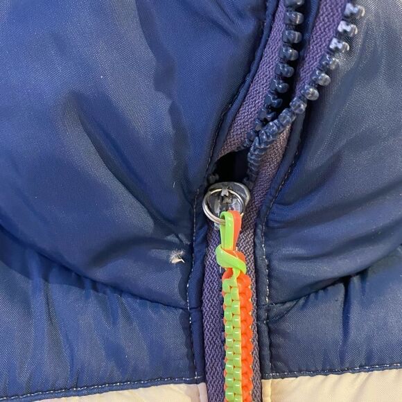 EPIC Vintage 1970s Rainbow Striped Down Puffer Coat Jacket - Picture 13 of 16